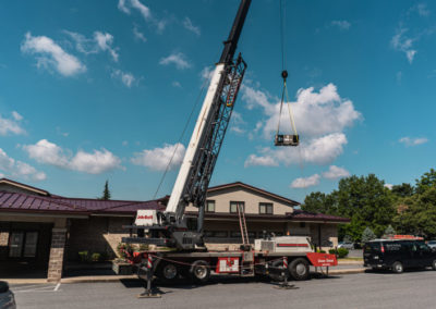 a Dean Steel Erectors crane in action